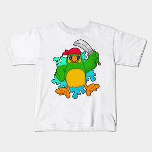 Parrot as Pirate with Sword Kids T-Shirt